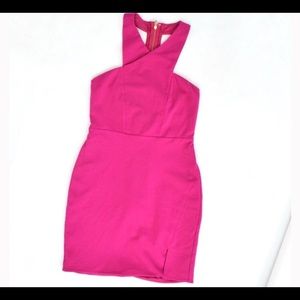Express pink halter t-back sheath dress